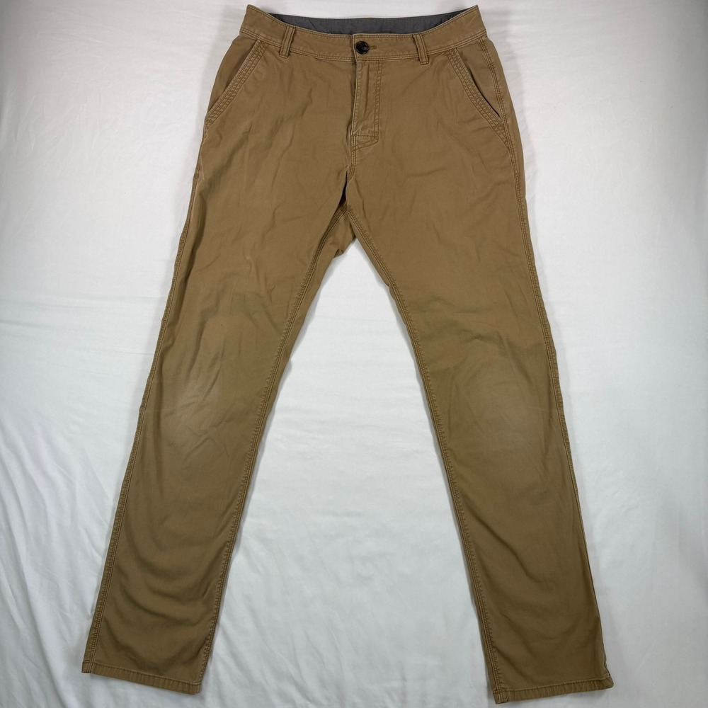 prAna Brion‎ Straight Fit Pants Mens 30 Brown Organic Cotton Stretch Chino